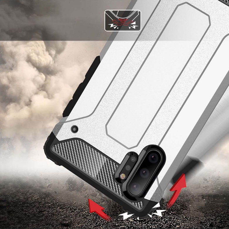 Case Samsung Galaxy Note 10+ #เคสฝาหลังเกราะป้องกัน ไฮบริด พลาสติก+TPU Heavy Duty Rugged Hybrid