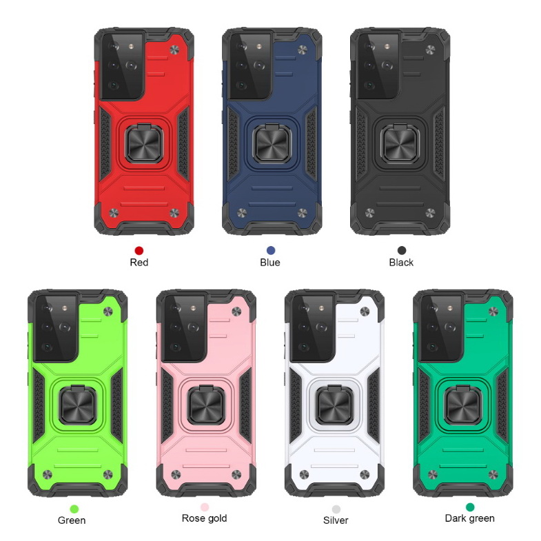 เคส Samsung Galaxy S21 Ultra 5G #เคสฝาหลัง Hybrid TPU+PC มีแหวนสวมนิ้ว