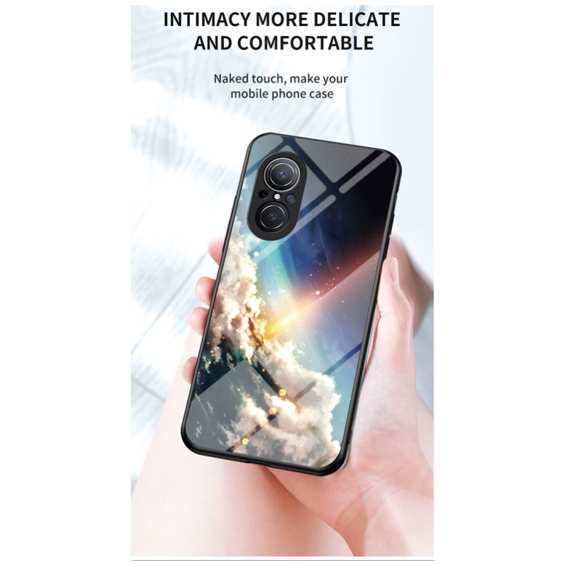 เคส Huawei Nova 9 SE #เคสฝาหลัง Gradient Color Glass + PC + TPU Hybrid Case