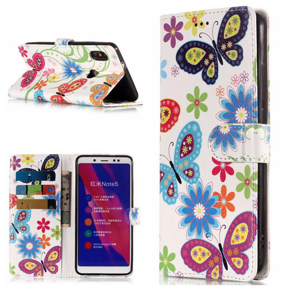 Case Xiaomi Redmi Note 5 #เคสฝาพับสไตล์กระเป๋าสตางค์พิมพ์ลายสวยๆ Pattern Printing Wallet Leather