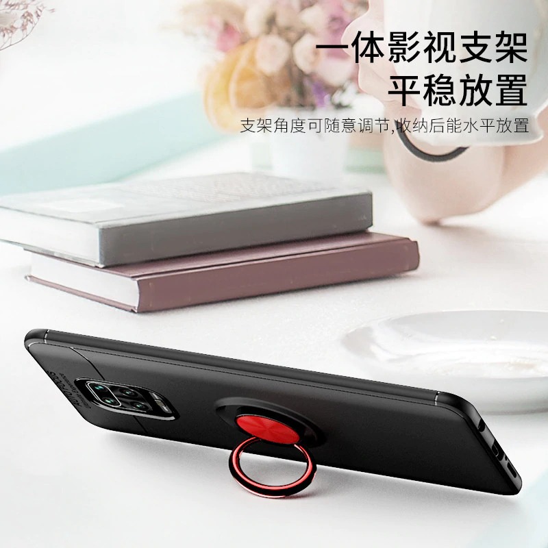 Case Redmi Note 9 Pro/Redmi Note 9S #เคสฝาหลัง Soft TPU Finger Ring Kickstand (แผ่นโลหะแบบ Built-in) Soft TPU