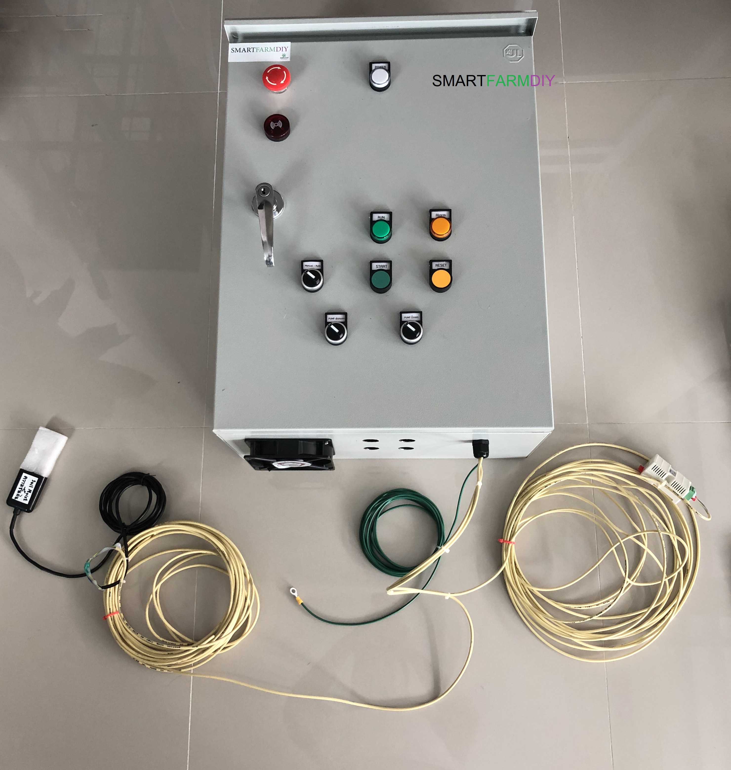 ตู้ควบคุมระบบพ่นหมอก พัดลมระบายอากาศร้อน คุมอุณหภูมิ ความชื้นในโรงเรือน CONTROL BOX IoT (SMART FARM)