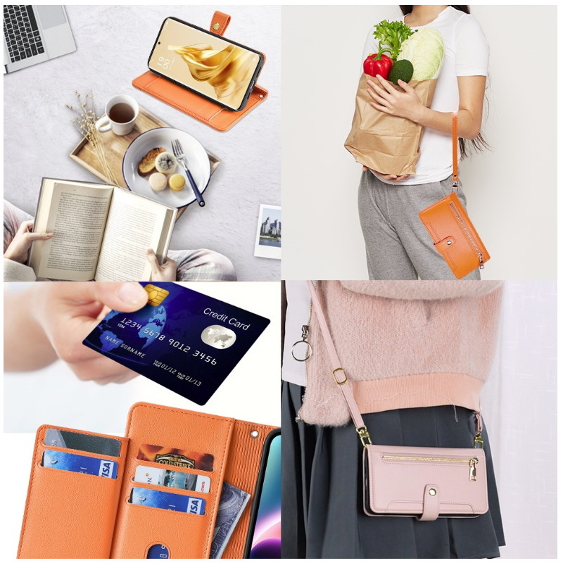 เคส Samsung Galaxy A7 (2018)#เคสฝาพับหนัง PU แบบกระเป๋าสตางค์ Zipper Wallet Leather Flip Case