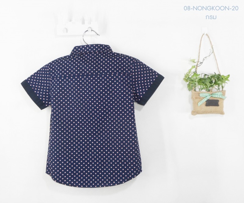 เสื้อเชิ้ตแขนสั้นสีกรม เด็ก 1 ถึง 5 ขวบ