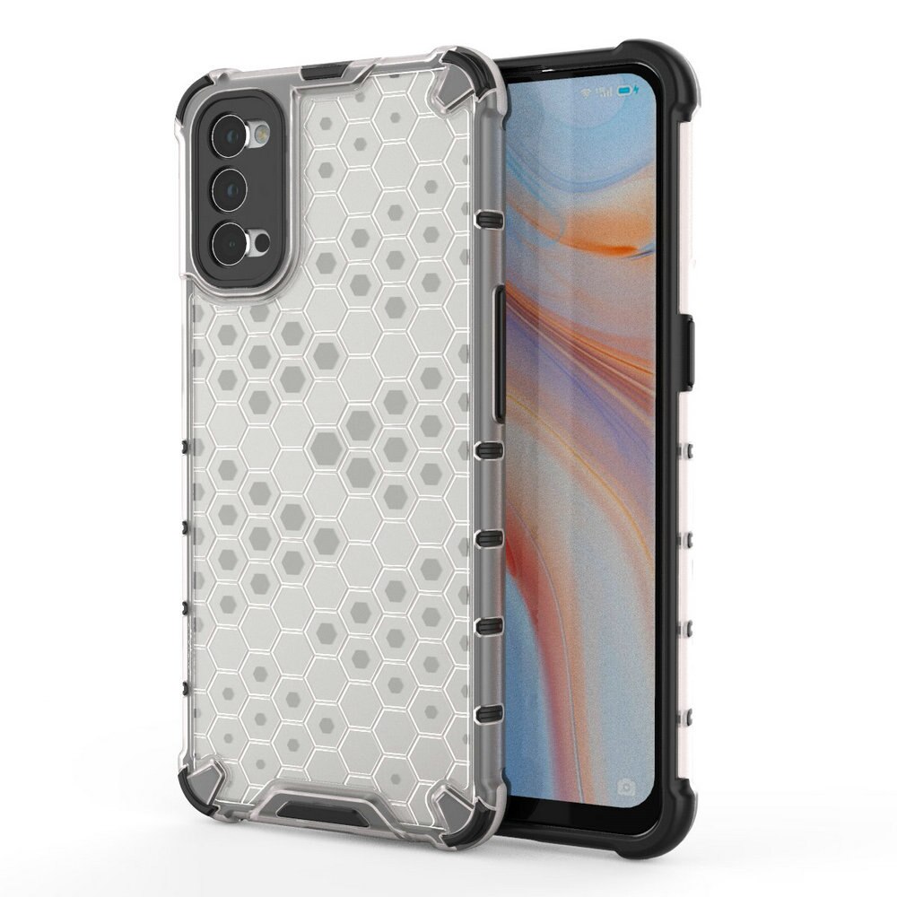 เคส OPPO Reno 5 Pro 5G #เคสฝาหลังกันกระแทก Honeycomb Shock Absorber TPU + PC + Silicone Hybrid