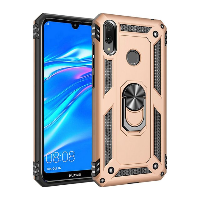 Case Huawei Y7 2019 #เคสฝาหลัง Hybrid TPU+PC มีแหวนสวมนิ้ว