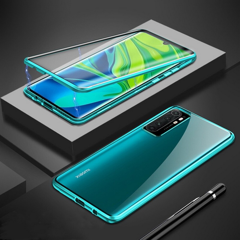 เคส Xiaomi Mi Note 10 Lite #เคสฝาครอบกระจกขอบโลหะดูดซับแม่เหล็ก Fully Protection Magnetic Adsorption Glass Metal Phone Protective