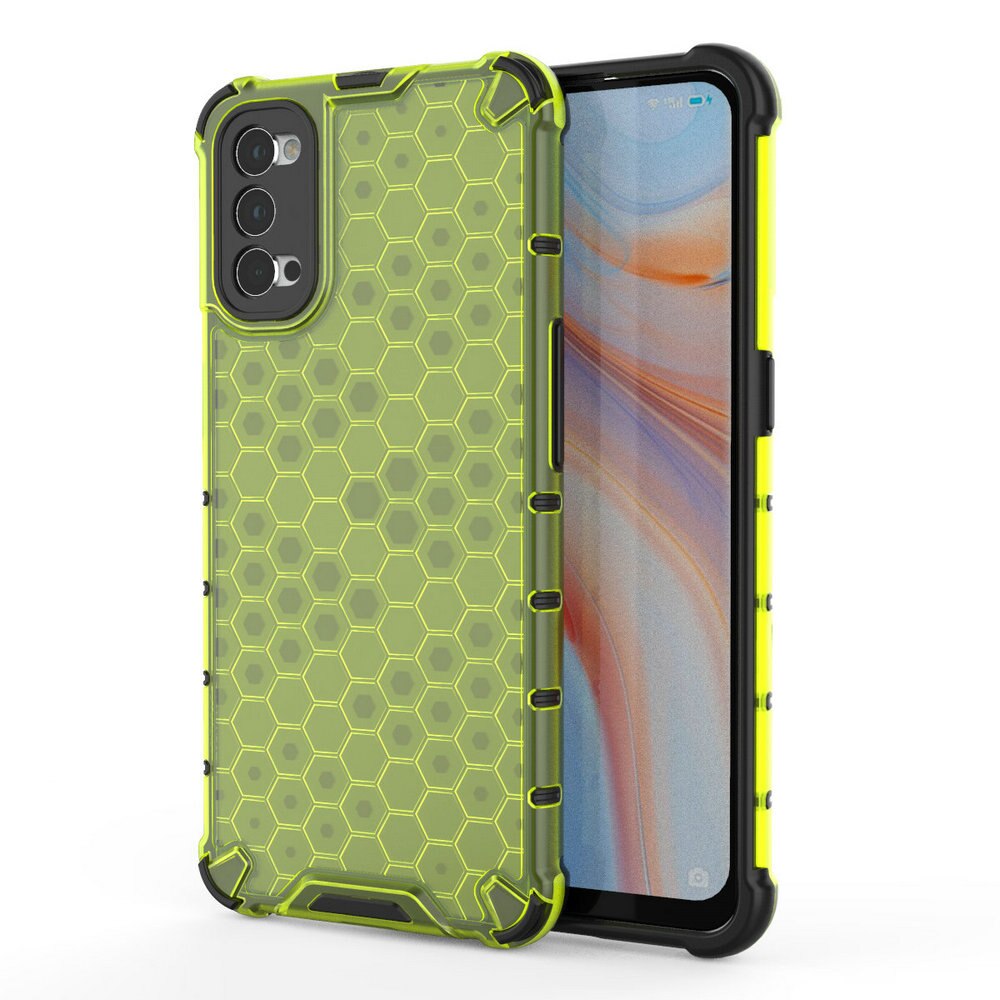 เคส OPPO Reno 5 Pro 5G #เคสฝาหลังกันกระแทก Honeycomb Shock Absorber TPU + PC + Silicone Hybrid