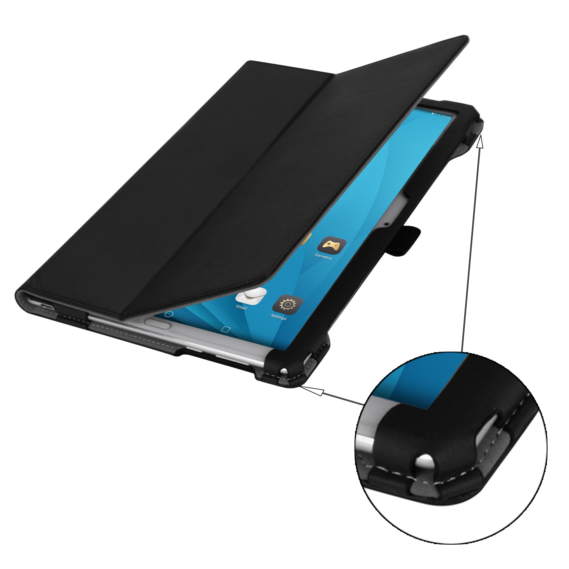 Case Huawei MediaPad M5 Pro 10.8 นิ้ว #เคสฝาพับหนัง PU มีที่สวมนิ้ว Card Holder Stand PU Leather Smart Case