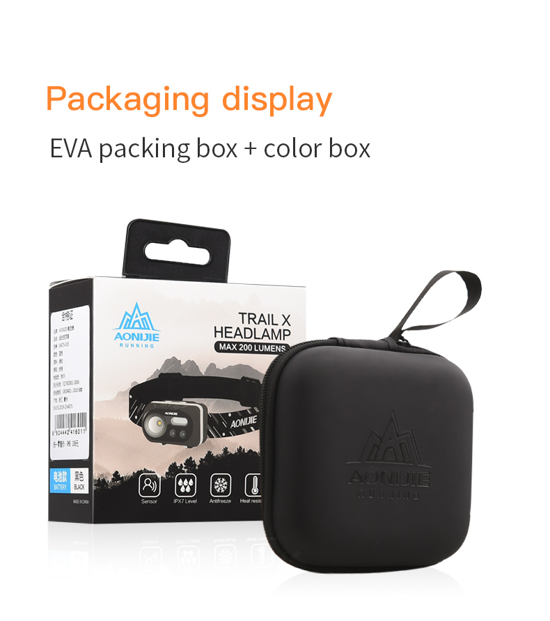 ไฟฉายคาดหัวสำหรับนักวิ่ง เดินป่า วิ่งเทรล ปีนเขา เดินป่า ให้ความสว่าง ระยะไกล Aonijie (Q02)