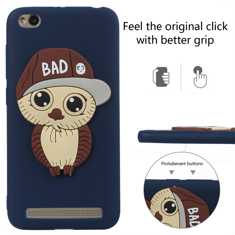 เคส Xiaomi Redmi 5A #เคสฝาหลังนิ่มลายนกฮูกใส่หมวก 3D น่ารัก Cute 3D Owl with Cap Pattern Gel