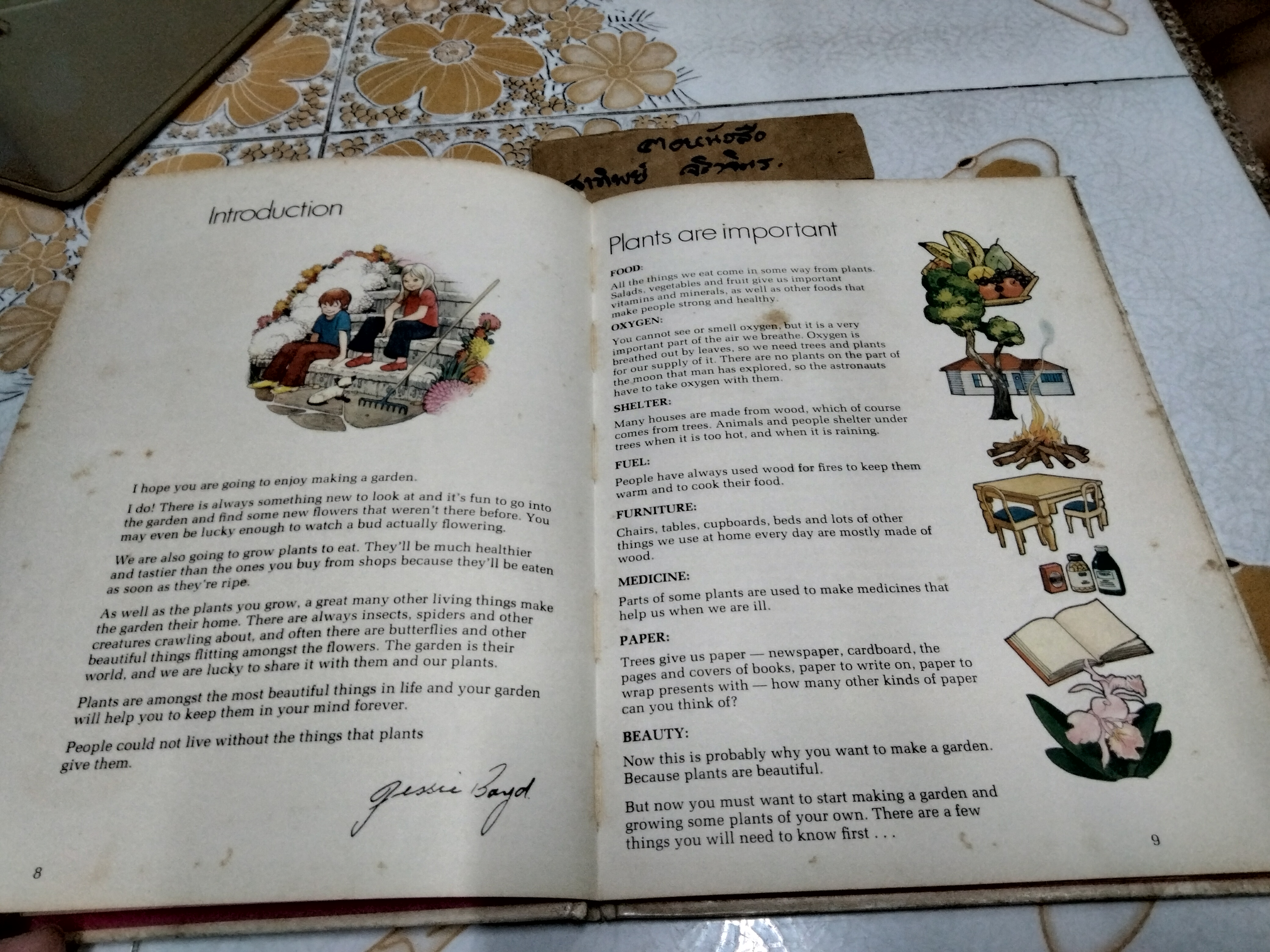 My First gardening book (Vintage) Written by Jessie Boyd * ชำรุด - หน้าหาย 1 คู่ (หน้า 13-14 และ 35-36) **สินค้าหมด**