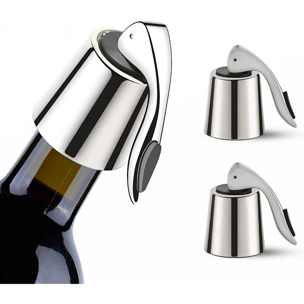 Sunwuun® Wine Stopper Stainless Steel จุกขวดไวน์ จุกไวน์สูญญากาศ จุกขวดไวน์สแตนเลส ใช้ซ้ำได้