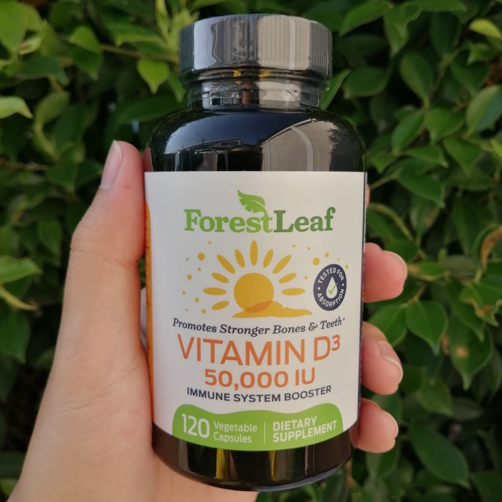 Vitamin D3 ดีสาม 50,000 IU Weekly Supplement 120 Vegetable Capsules (ForestLeaf®) ช่วยเสริมสร้างกระดูก ฟัน และการทำงานของกล้ามเนื้อ