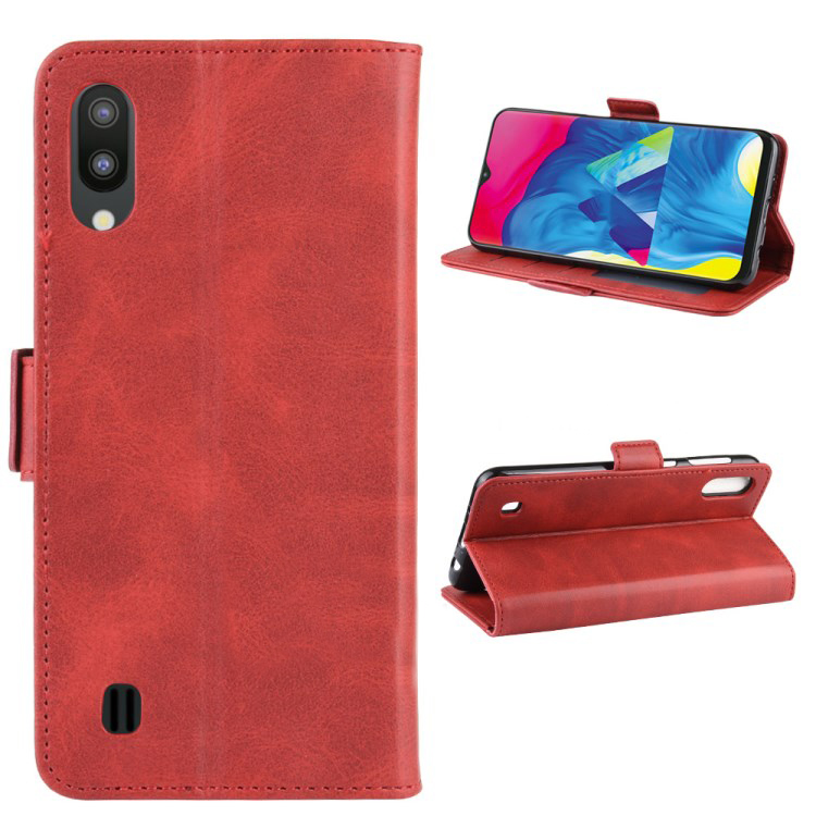 Case Samsung Galaxy A10 #เคสฝาพับหนังแยกสไตล์กระเป๋าสตางค์แถบปิดแม่เหล็ก Magnet Adsorption Split Leather Wallet