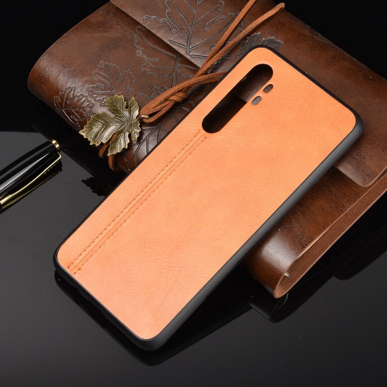 เคส Xiaomi Mi Note 10 Lite #เคสฝาหลังเคลือบหนัง Soft PU Leather texture Design ,Luxury AND Fashion