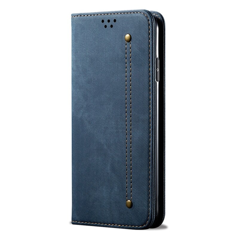 Case OPPO Reno 5 Pro 5G#เคสฝาพับสไตล์ย้อนยุคผิวผ้ายีนส์แบบกระเป๋าสตางค์