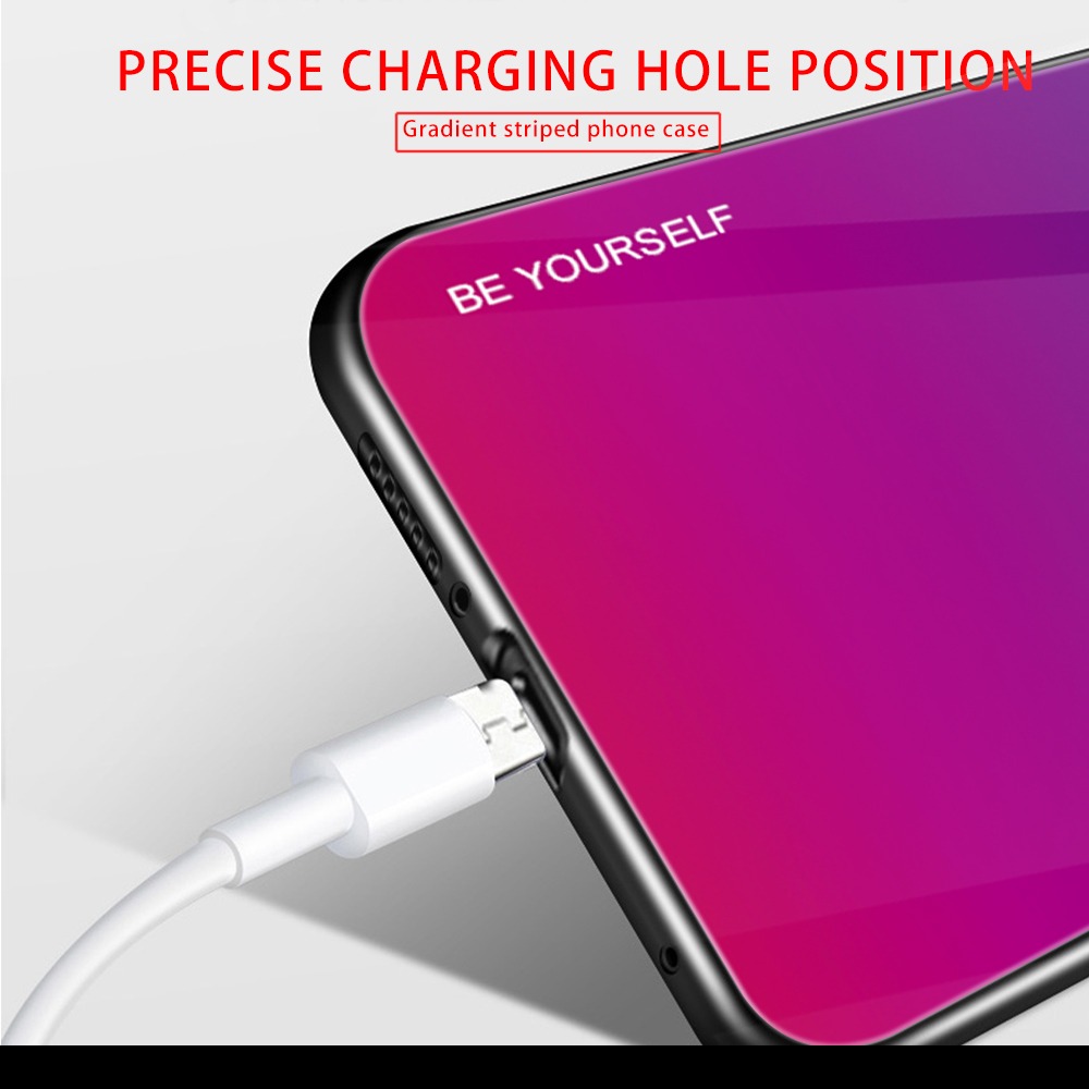 เคส iPhone 13 Pro #เคสฝาหลัง Gradient Color Glass + PC + TPU Hybrid Case