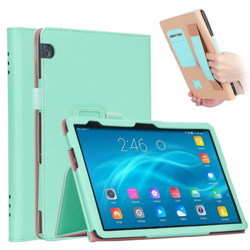 Case Huawei MediaPad T5 10 #เคสฝาพับหนัง PU มีที่สวมนิ้ว Card Holder Stand PU Leather Smart Case