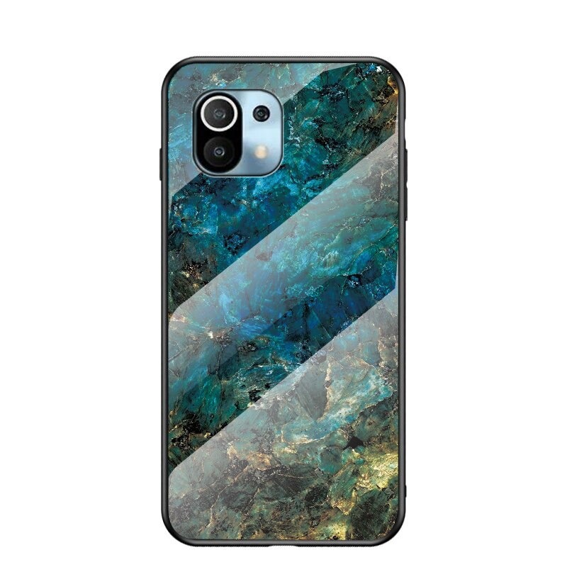 เคส Xiaomi Mi 11 #เคสฝาหลัง Gradient Color ลายหินอ่อน Glass + PC + TPU Hybrid Case