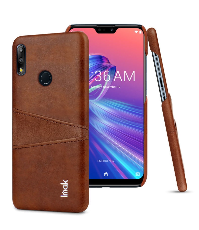 Case Asus Zenfone Max Pro (M2) ZB631KL #เคสฝาหลังพลาสติกเคลือบหนัง PU IMAK Ruiyi Card Holder Series Leather Coated Plastic