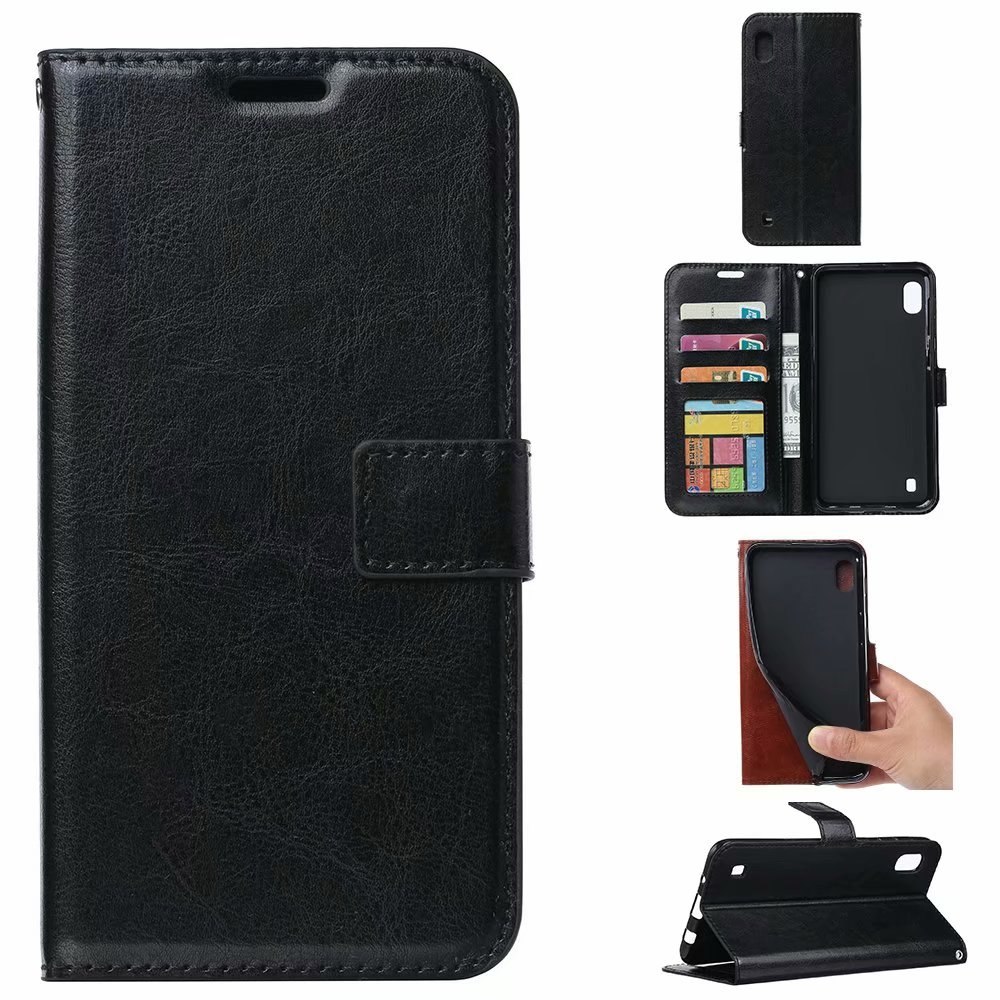 เคส Samsung Galaxy A10 #เคสฝาพับแบบกระเป๋าสตางค์หนัง PU ผิวหนังม้า Crazy Horse