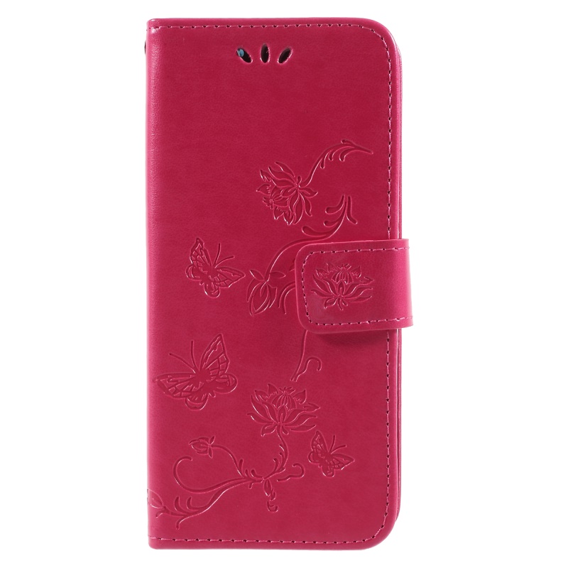 เคส Samsung Galaxy J2 Pro 2018 #เคสฝาพับแบบกระเป๋าสตางค์หนัง PU พิมพ์ลายผีเสื้อและดอกไม้