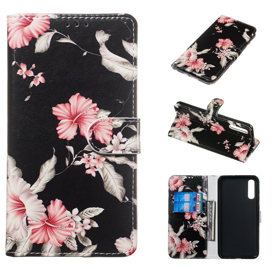 เคส Samsung Galaxy A50 / A50s / A30s #เคสฝาพับพิมพ์ลายหนัง PU แบบกระเป๋าสตางค์