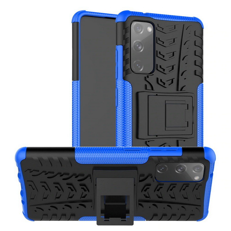 เคส Samsung Galaxy S20 FE / S20 FE 5G #เคสฝาหลังกันลื่น Cool Tyre Pattern Kickstand (PC + TPU)