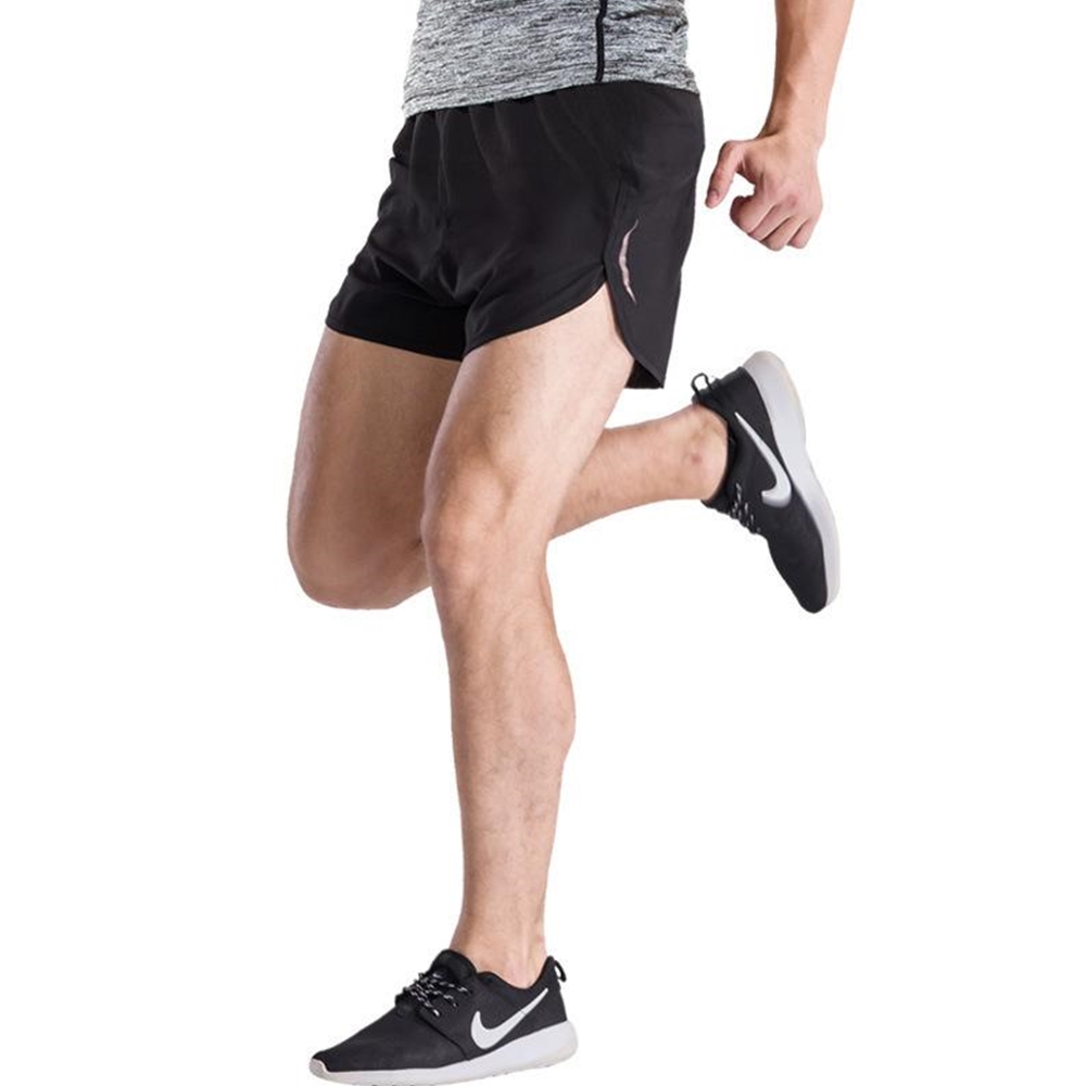 กางเกงวิ่งขาสั้นผู้ชาย วิ่งมารอธอน 2in1 แห้งเร็ว มีซิปกระเป๋าหลัง(F02)