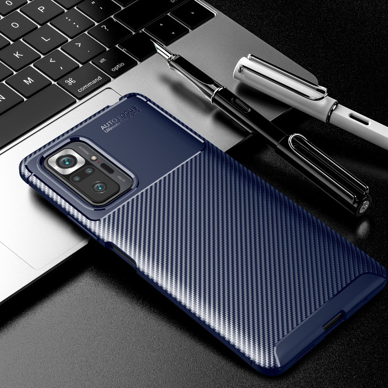เคส Redmi Note 10 Pro #เคสฝาหลังนิ่ม Carbon Fiber Anti-drop TPU Protection