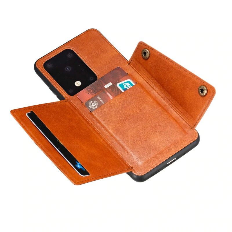 เคส Samsung Galaxy Note 20 Ultra / Note 20 Ultra 5G #เคสแบบฝาหลัง TPU เคลือบหนัง PU มีที่เก็บบัตร PU Leather Coated TPU Card Holder Magnetic Kickstand
