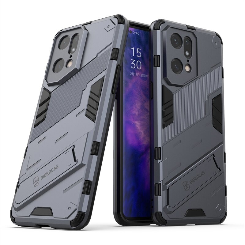 Case OPPO Find X5 Pro 5G #เคสฝาหลังพลาสติก ไฮบริด TPU + Kickstand