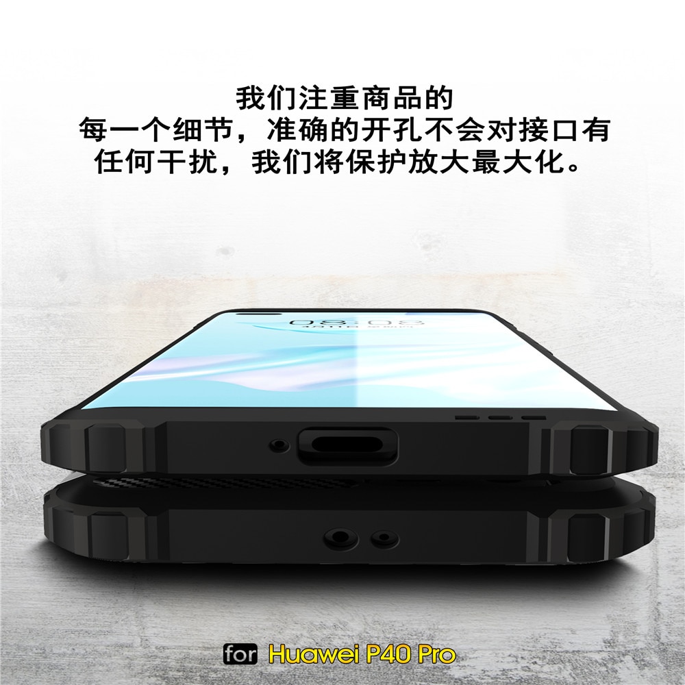 Case Huawei P40 #เคสฝาหลังเกราะป้องกัน ไฮบริด พลาสติก+TPU Heavy Duty Rugged Hybrid