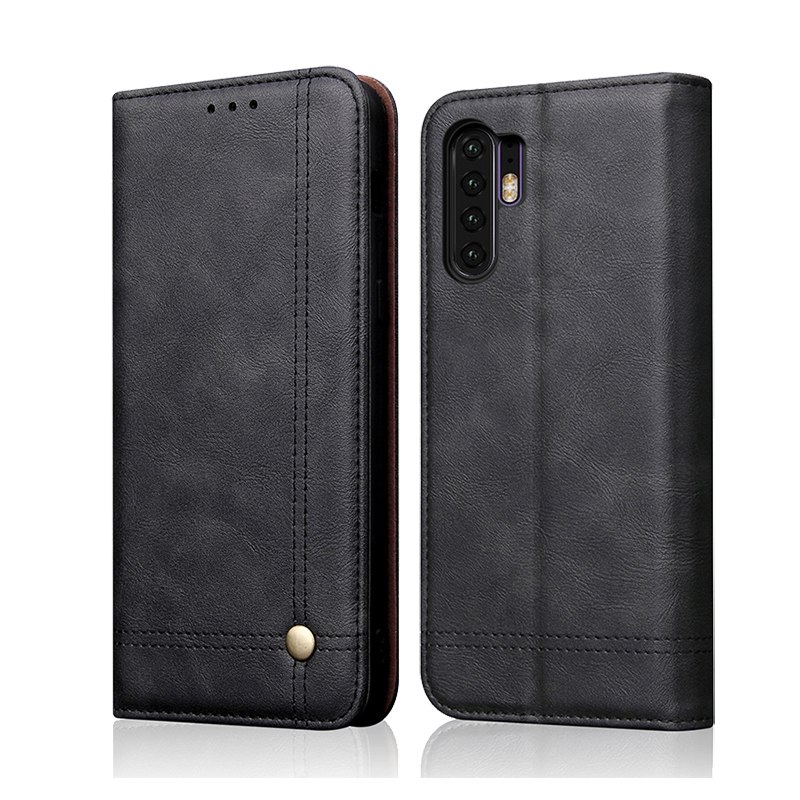 Case Huawei P30 Pro #เคสฝาพับหนัง PU Crazy Horse Texture Retro Leather Auto-absorbed Wallet คุณภาพดี