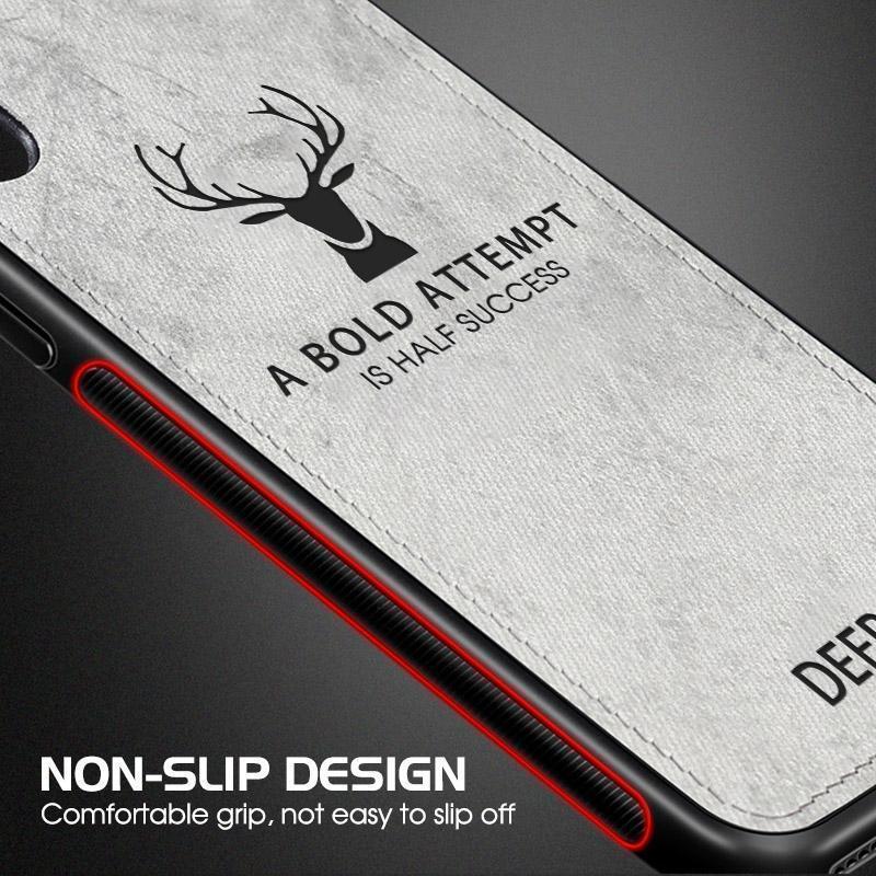 Case Huawei Y9s #เคสฝาหลังเคลือบผิวผ้า PC + TPU Retro Velvet Cloth Coated