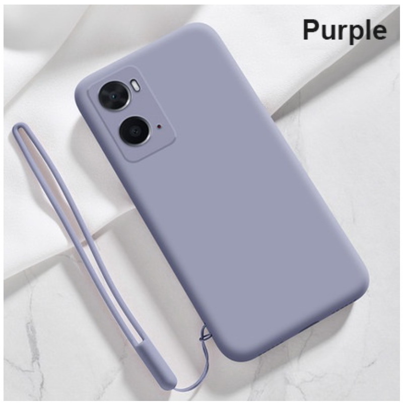 เคส OPPO A76 #เคสฝาหลังซิลิโคนนิ่มพร้อมสายคล้อง Liquid Silicone Back Case
