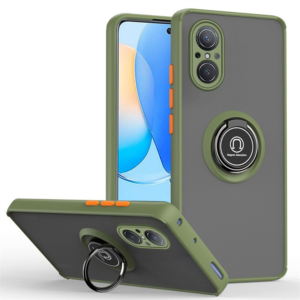 เคส Huawei Nova 9 SE #เคสฝาหลังซิลิโคนแข็ง โปร่งแสง ผิวด้านมีแหวนสวมนิ้ว Finger Ring Kickstand