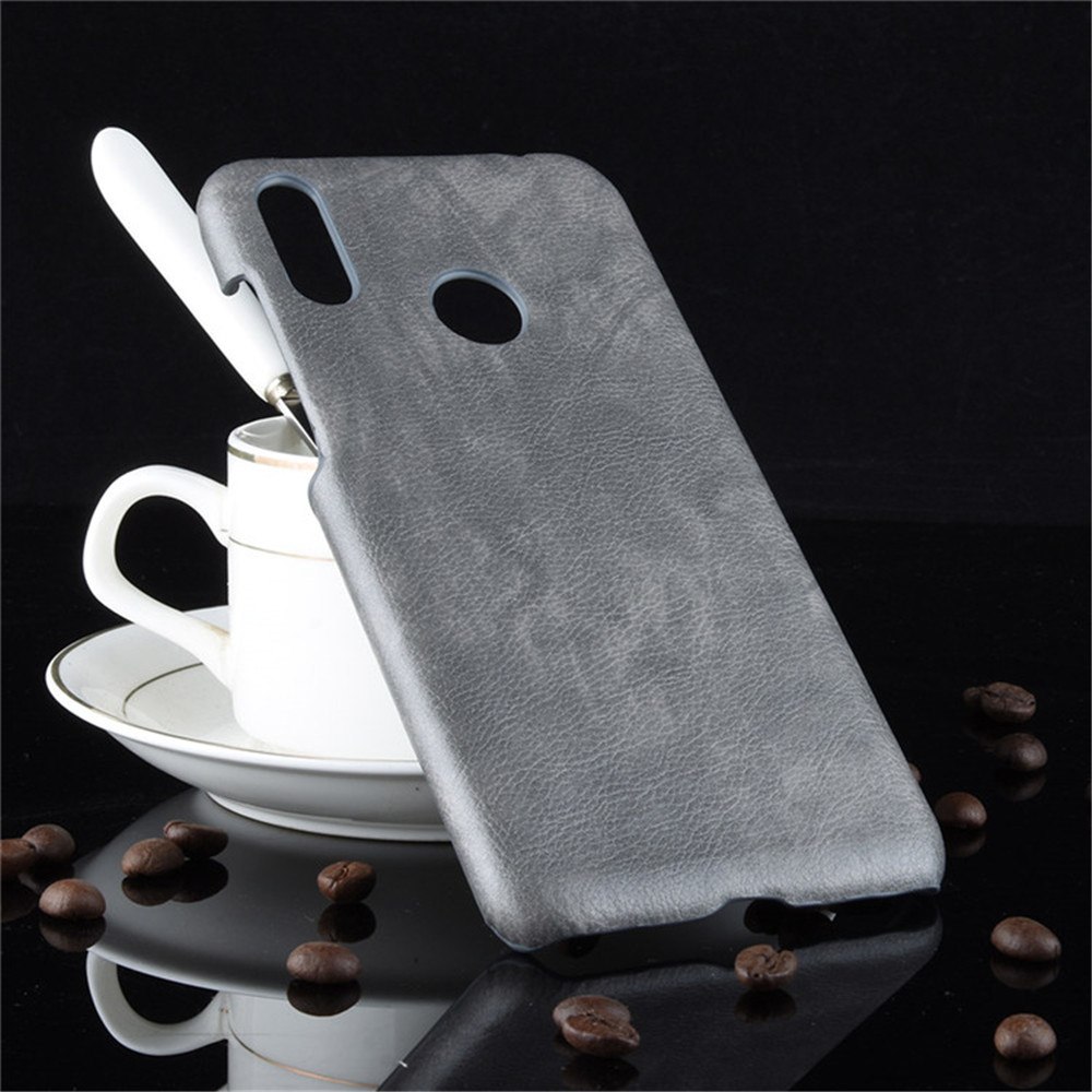 เคส Asus Zenfone Max Pro (M2) ZB631KL #เคสฝาหลังพลาสติกแข็งเคลือบหนัง PU ลายผิวลิ้นจี่ Litchi Skin Leather Coated