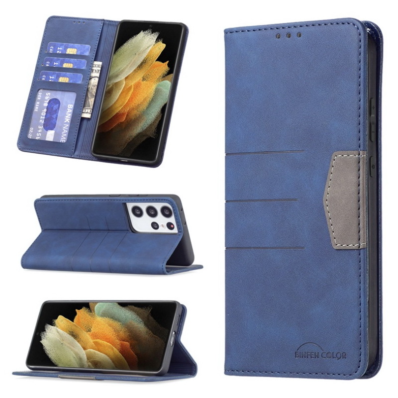 เคส Samsung Galaxy S22 Ultra 5G #เคสฝาพับหนัง PU สไตล์กระเป๋าสตางค์พร้อมช่องใส่การ์ด Luxury Flip Stand Card Phone Leather Wallet Cover Casing
