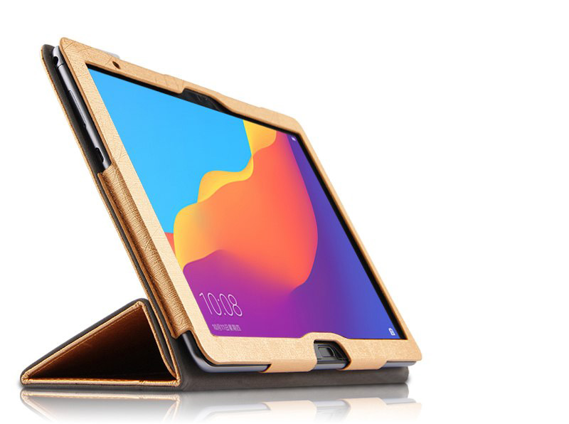 เคส Huawei MediaPad T5 10 #เคสฝาพับหนัง PU แบบ 3 พับ Textured Tri-fold Stand Smart Leather Cover