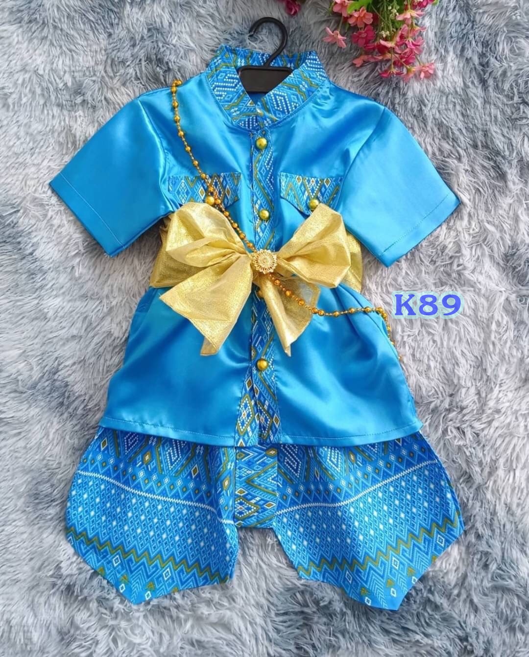 ชุดไทยเด็กชายโทนฟ้า