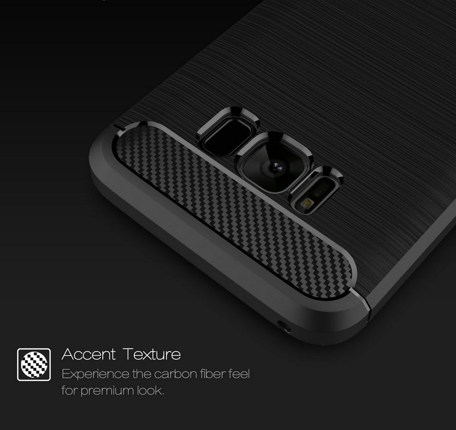 Case Samsung S8 #เคสฝาหลัง TPU คาร์บอนไฟเบอร์ Brushed Case
