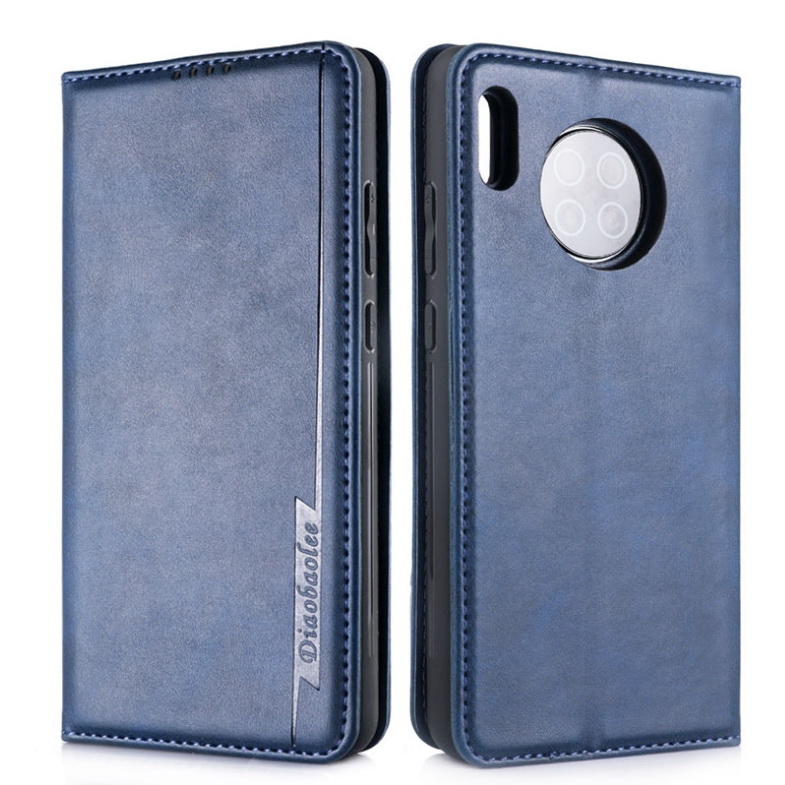 Case Huawei Mate 30 Pro #เคสฝาพับปกหนังสไตล์วินเทจดูดซับอัตโนมัติแบบกระเป๋าสตางค์ Luxury Flip Leather Case Card Holder Stand Magnetic Retro wear-resisting Phone Cover