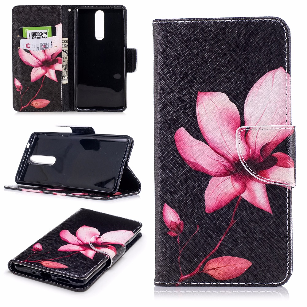 Case Nokia 8 #เคสฝาพับสไตล์กระเป๋าสตางค์พิมพ์ลายสวยๆ Pattern Printing Magnetic Leather