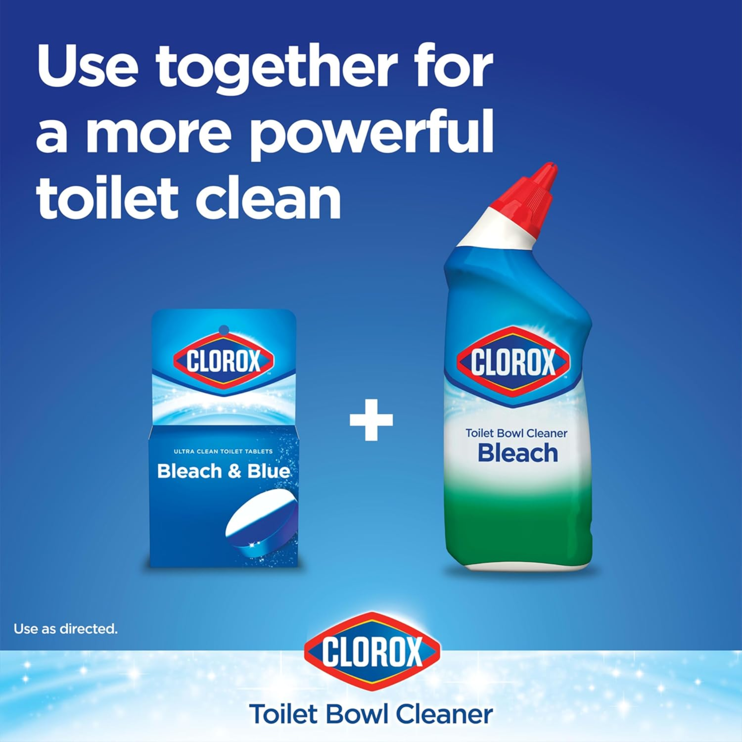 Clorox® Bleach and Blue Toilet Tablets Leaves Bowl Sanitary, Rain Clean 2 or 4 Pack ผลิตภัณฑ์ดับกลิ่นโถ