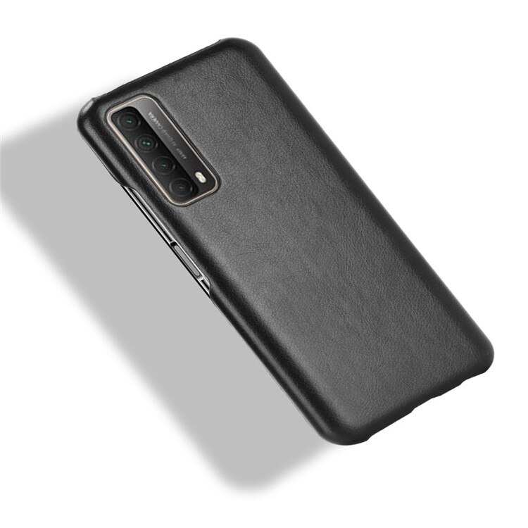 เคส Huawei Y7a #เคสฝาหลังพลาสติกแข็งเคลือบหนัง PU ลายผิวลิ้นจี่ Litchi Skin Leather Coated