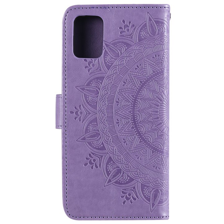 Case Samsung Galaxy S10 Lite #เคสฝาพับหนัง PU ปั้มลาย Imprint Mandala Flower