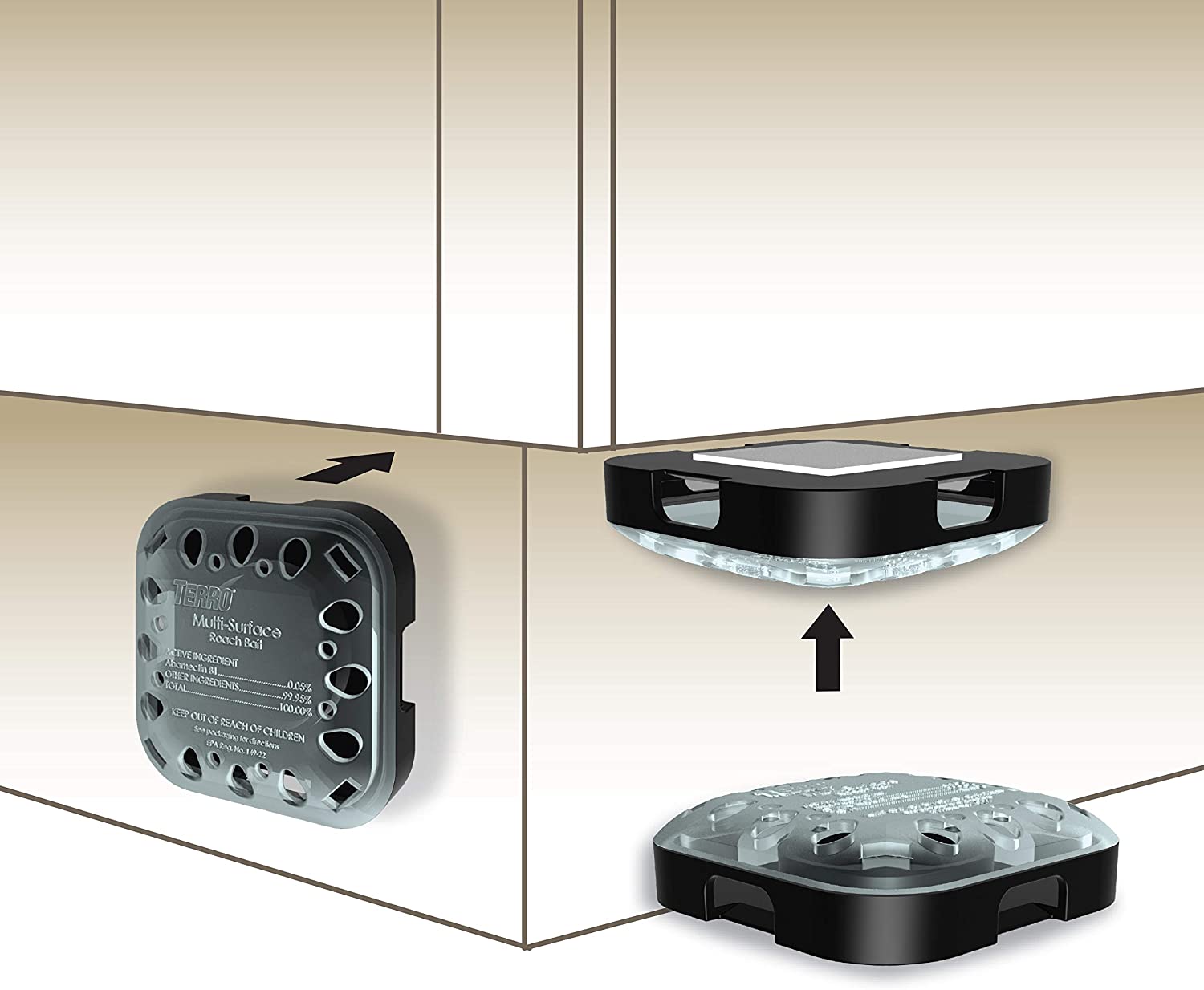 TERRO® T500 Multi Surface Roach Baits 6 Bait Stations + Adhesive Strips ผลิตภัณฑ์กำจัดแมลงสาบ