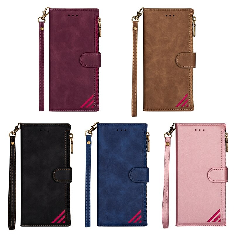 Case Samsung Galaxy A50 / A50s / A30s #เคสฝาพับหนัง PU มีช่องซิปมีที่เสียบการ์ด สายคล้องมือ Card Slots Luxury Flip Stand Card Zipper Phone Leather Wallet Cover